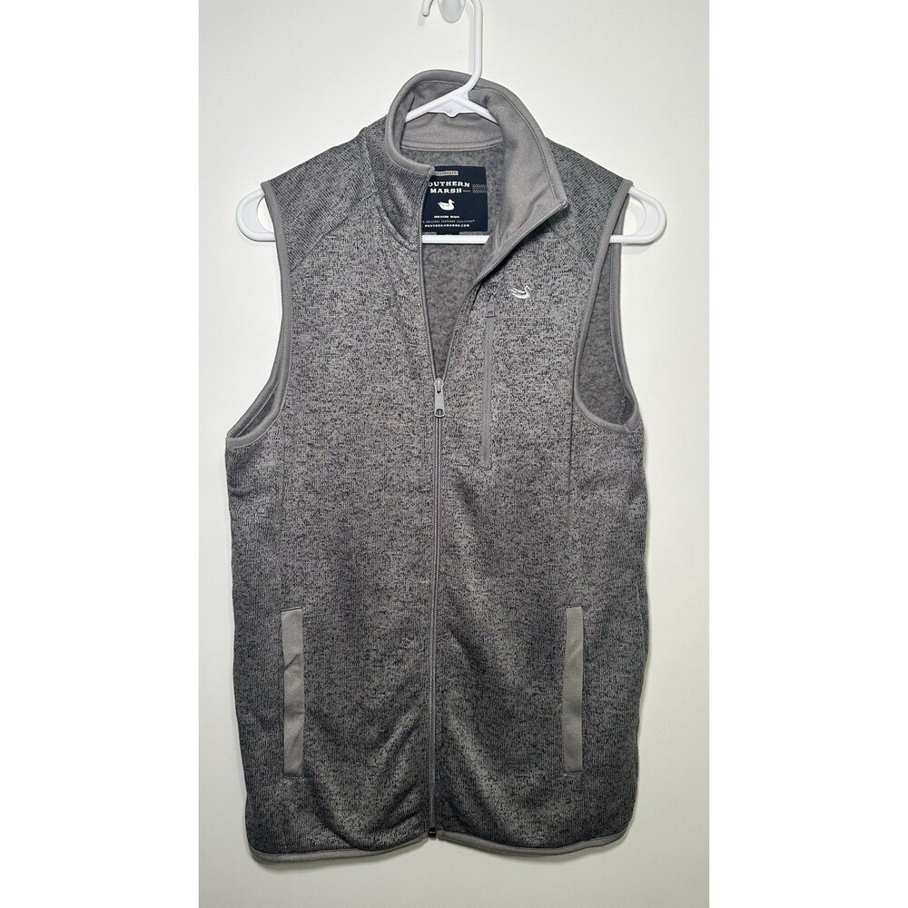Men's Southern Marsh Heather Gray Fleece Vest Pockets XS Gorpcore